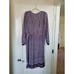 Vintage 70s Twin Girl of Hollywood Striped Cheetah Fun Purple Midi Dress, Medium