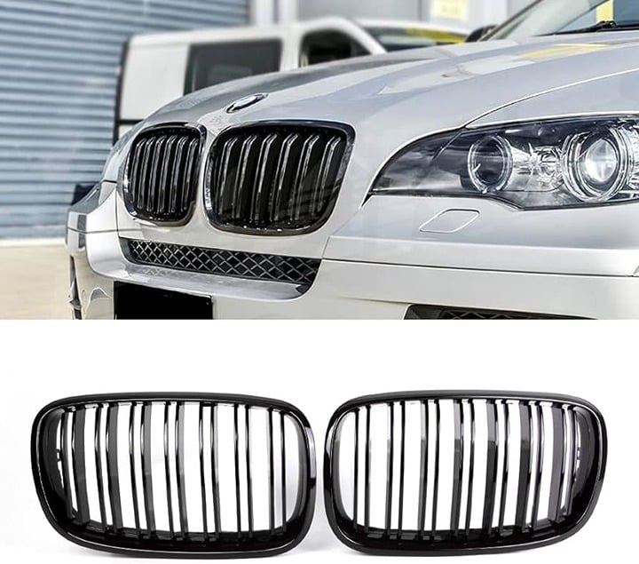 2006-2013 For BMW X5 E70 Front Grille PG Style Gloss Black Brand New With 3M