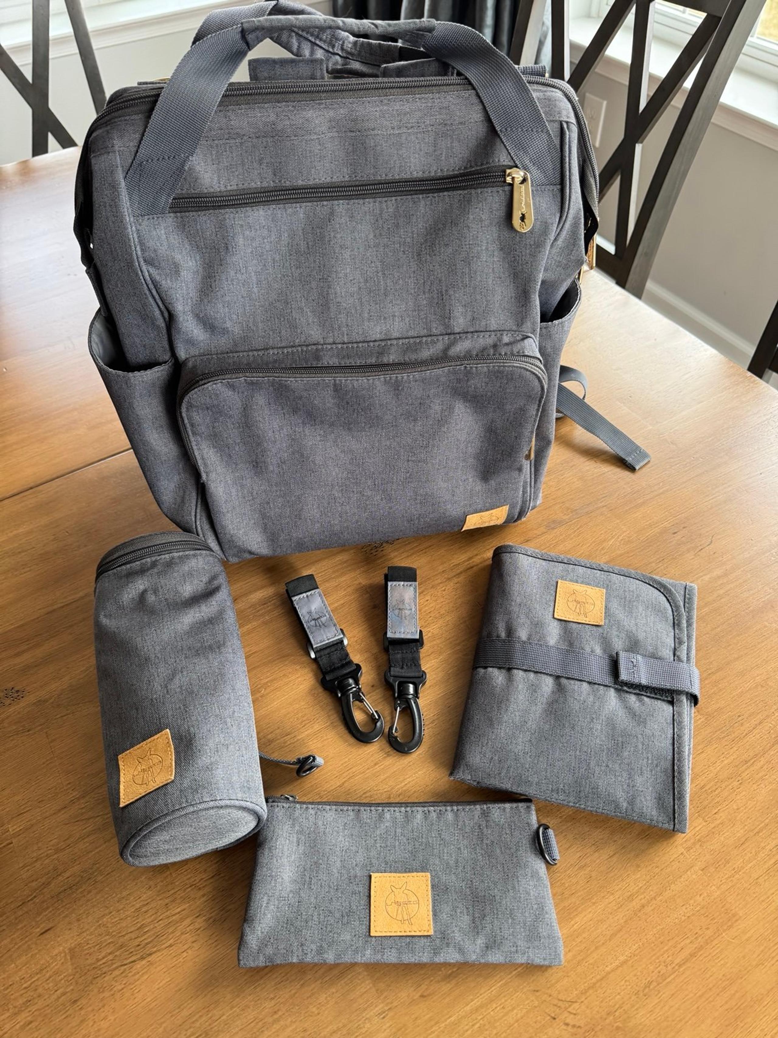 Lassig Dark Gray Backpack Diaper Bag