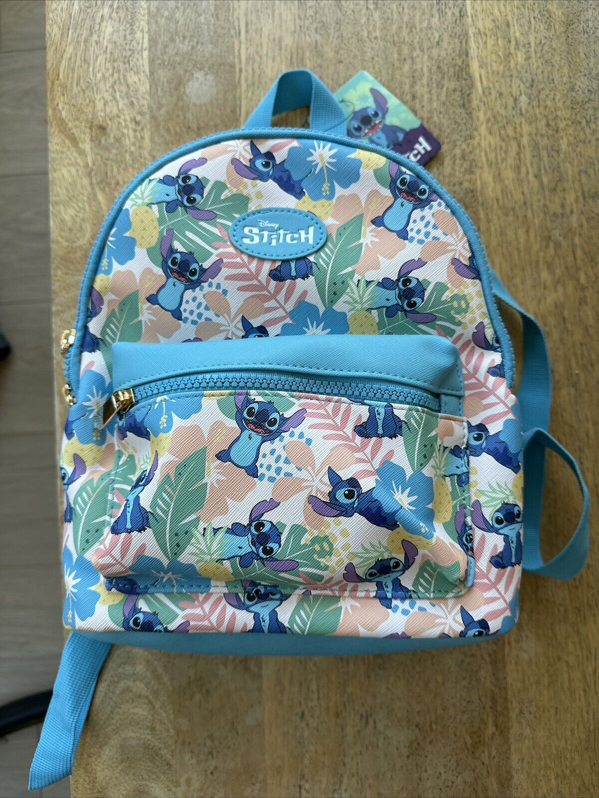 Disney Stitch Mini Backpack Tropical Leaves Daypack – Cute Cartoon Bag