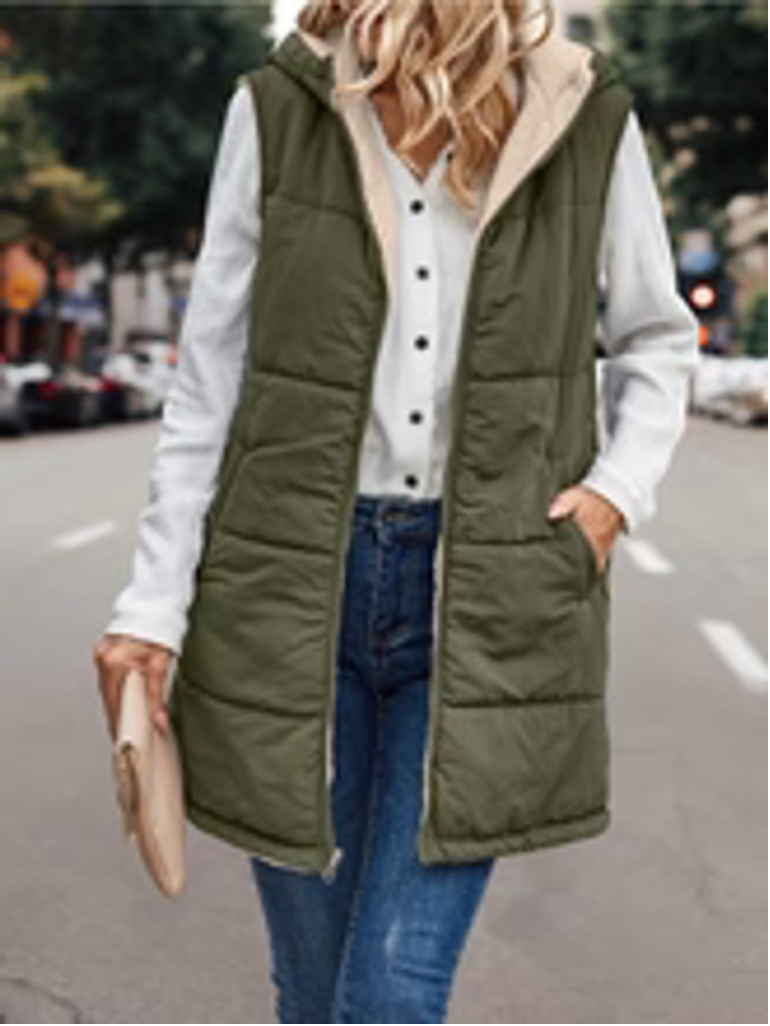 EPretty, Women's Puffer Vest, Size Large, Green, NEW