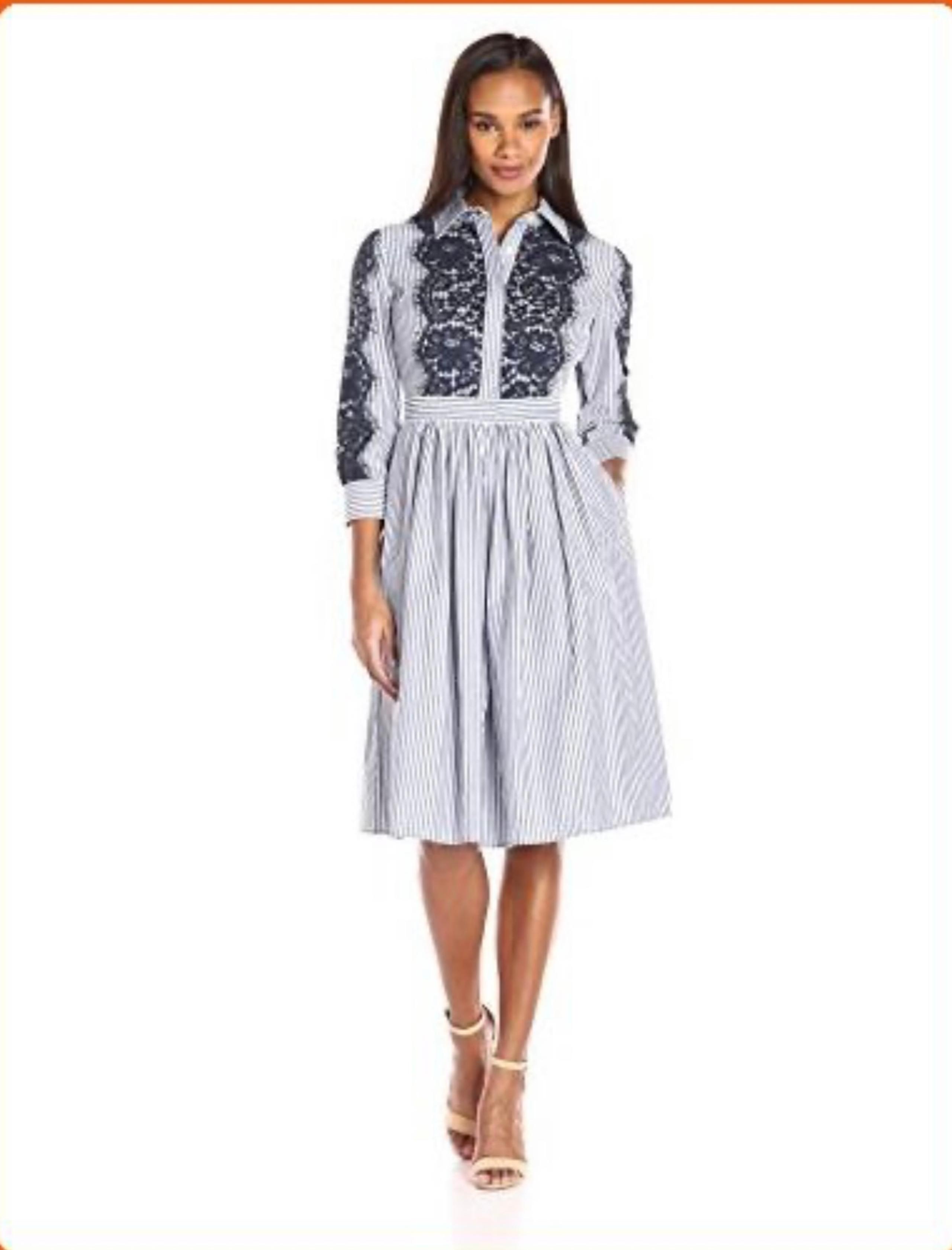 Eliza J Shirt Dress Lace Details Sz 14 Dress