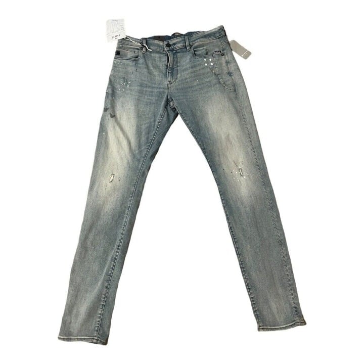 G-Star Raw Men's Lancet Skinny Jeans Vintage Nassau Destroyed 170 Size 34/34