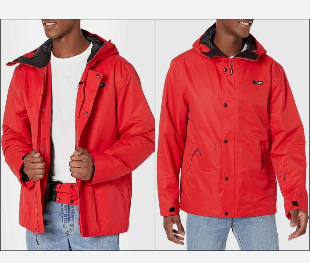 Oakley Range RC Jacket Men's Red Line Hooded Zippered Coat-NWT-Large