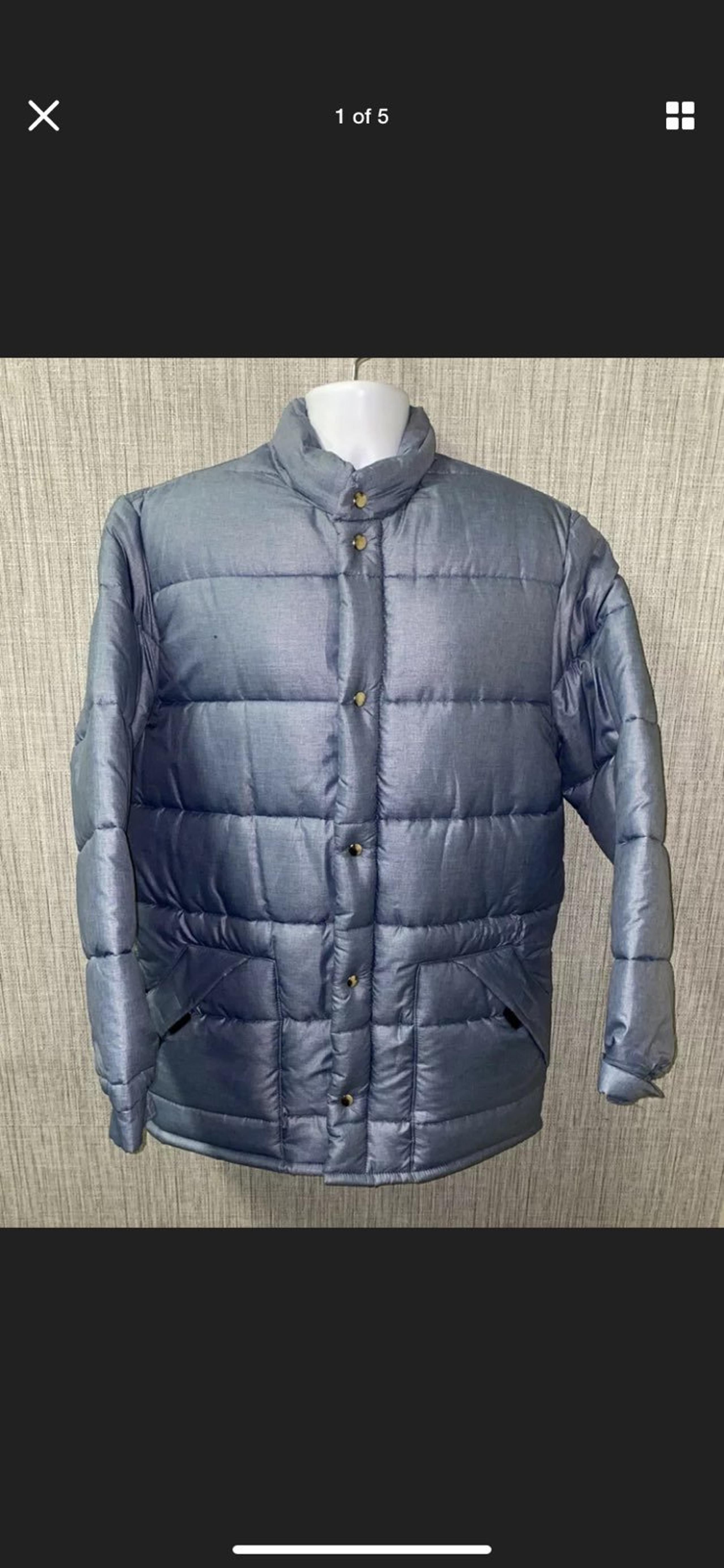 Vtg JCPenney Mens Full Zip Puffer Jacket