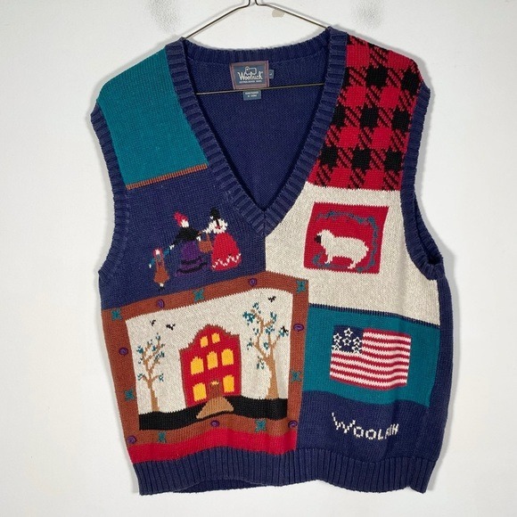Woolrich Women’s Size Large Vintage Americana Sweater Vest