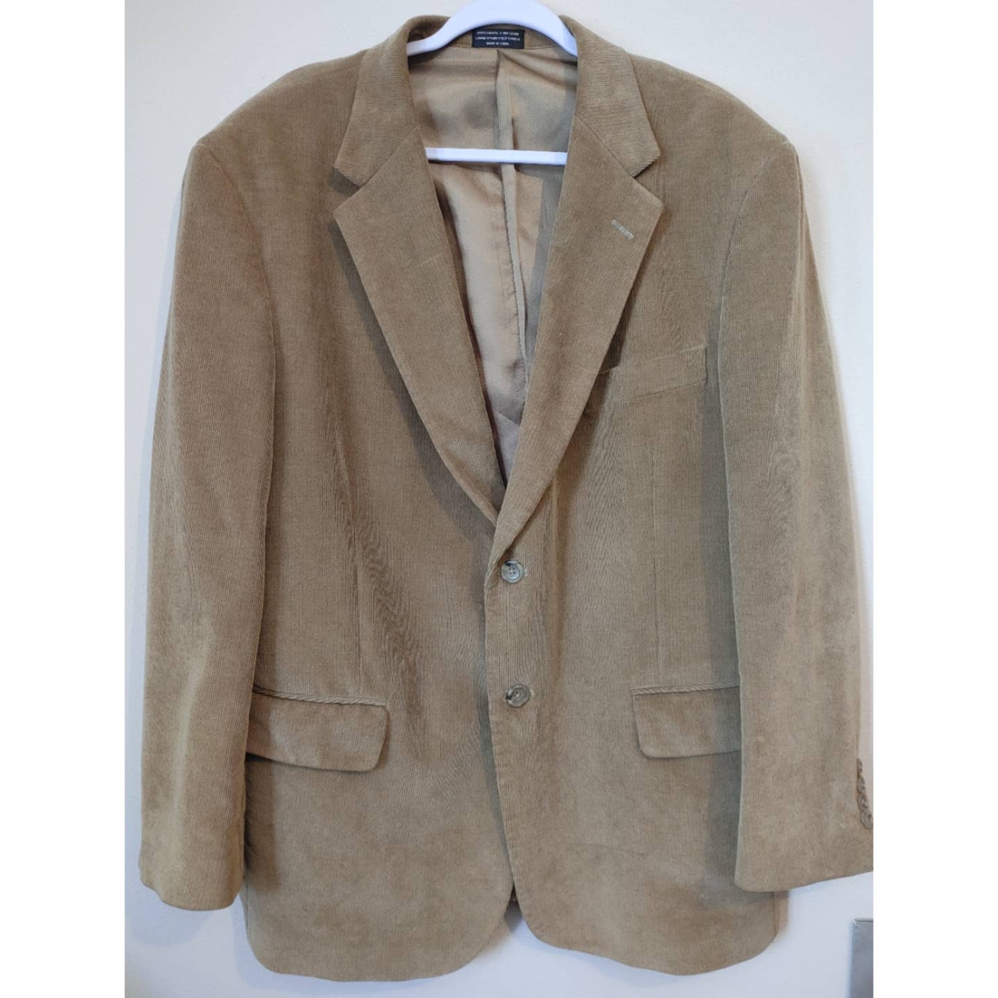 Evan Picone Corduroy Mens Jacket Sport Coat 42R Tan