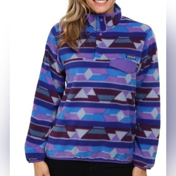 Patagonia Aztec Synchilla Snap T Fleece Pullover Size Large