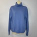 Forte Cashmere Turtleneck Knit Sweater Blue Soft Timeless Natural Women's M New
