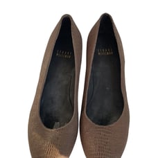 Brown Stuart Weitzman Faux Alligator Printed Wedges Art Deco Boho Western South