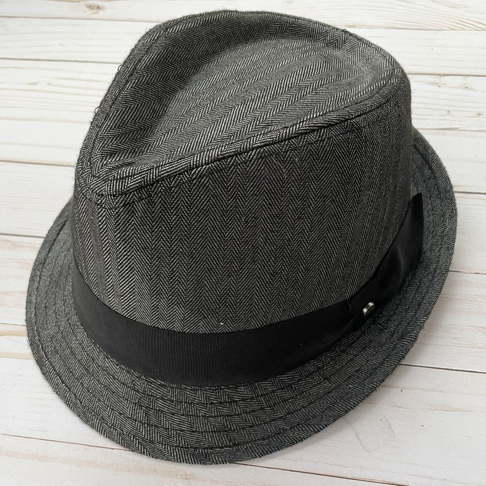 VTG ALL AMERICAN STETSON Fedora Hat Gray Black Size L/XL Classic Retro Elegant
