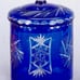 BOHEMIAN COBALT BLUE CUT TO CLEAR COOKIE/ BISCUIT JAR