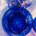 BOHEMIAN COBALT BLUE CUT TO CLEAR COOKIE/ BISCUIT JAR