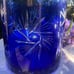 BOHEMIAN COBALT BLUE CUT TO CLEAR COOKIE/ BISCUIT JAR