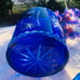 BOHEMIAN COBALT BLUE CUT TO CLEAR COOKIE/ BISCUIT JAR
