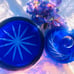 BOHEMIAN COBALT BLUE CUT TO CLEAR COOKIE/ BISCUIT JAR