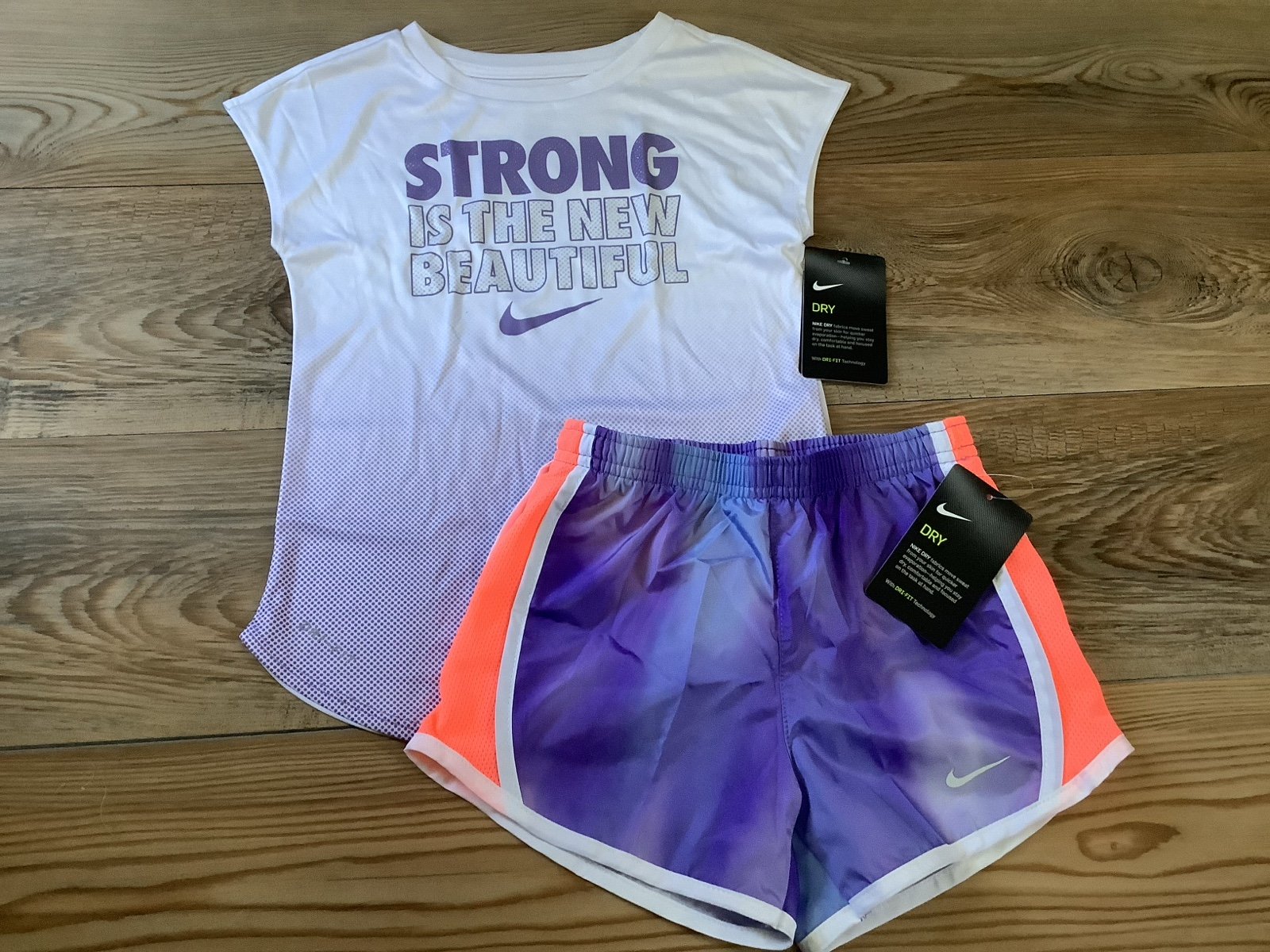 Nike girls sleeveless DRIFIT tshirt & shorts outfit size 6/6X(NWT)~PRICE IS FIRM