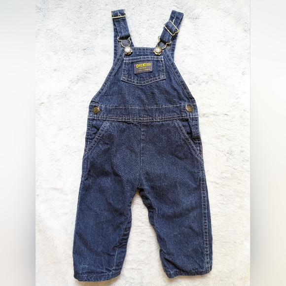 EUC Vtg Vintage 18M Oshkosh B'gosh Vestback Overalls Denim Cotton USA 90s 80s