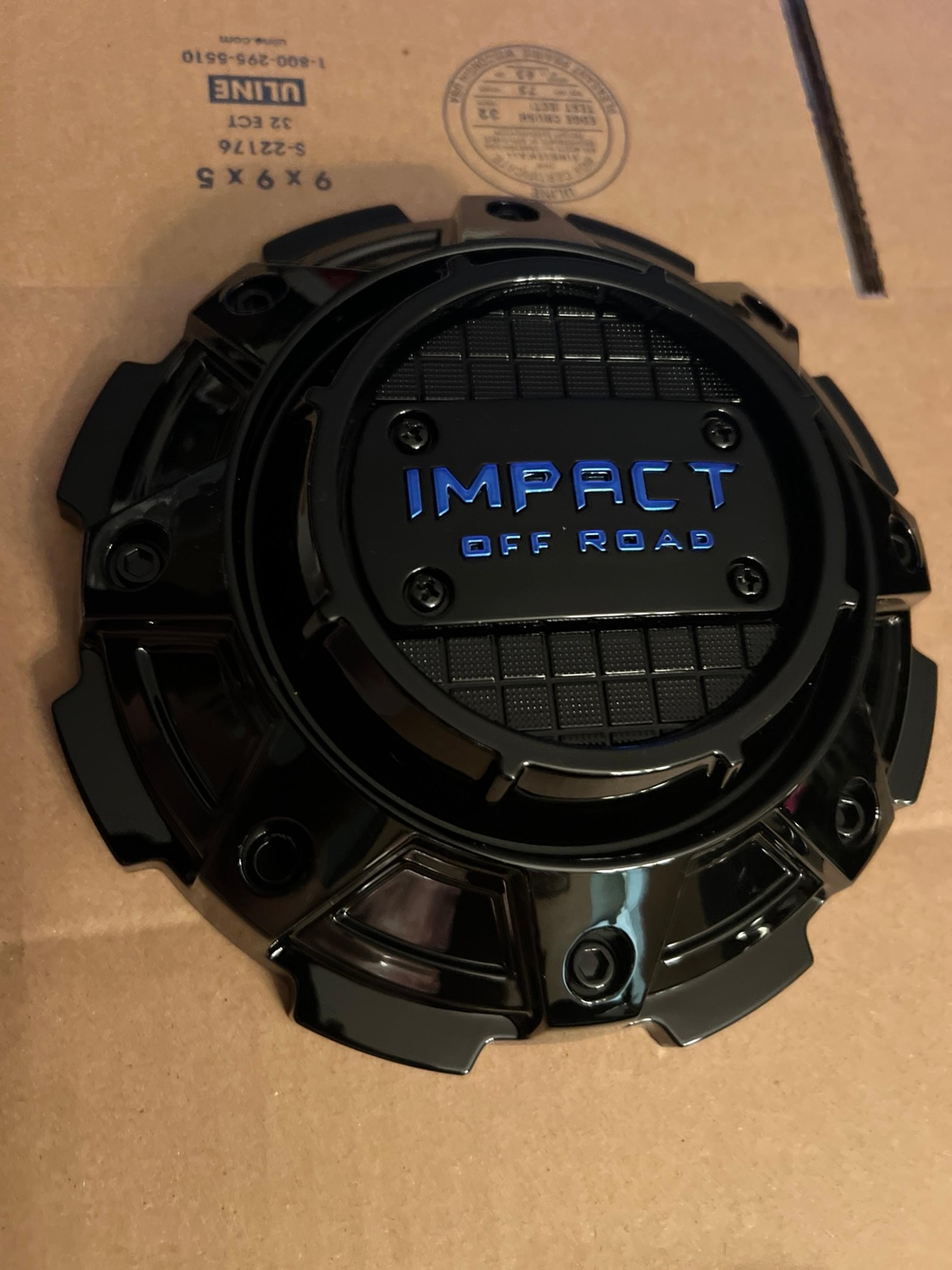 Impact Off Road Black and blue Wheel Center Cap SD02-SG # F20P424A-6.( 1 CAP )