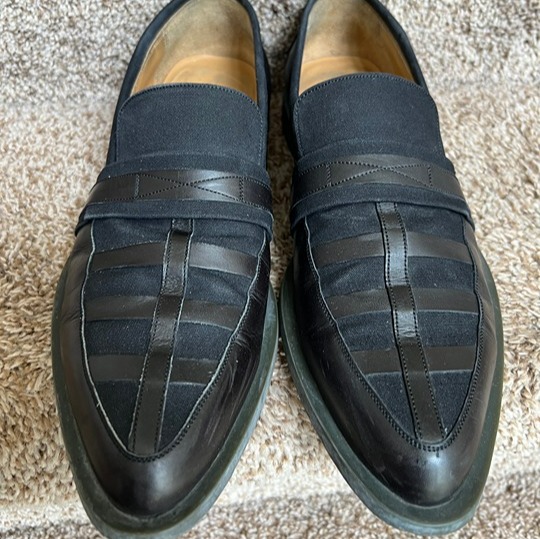 Louis Vuitton Men's Black Smooth Leather Dress Shoes.