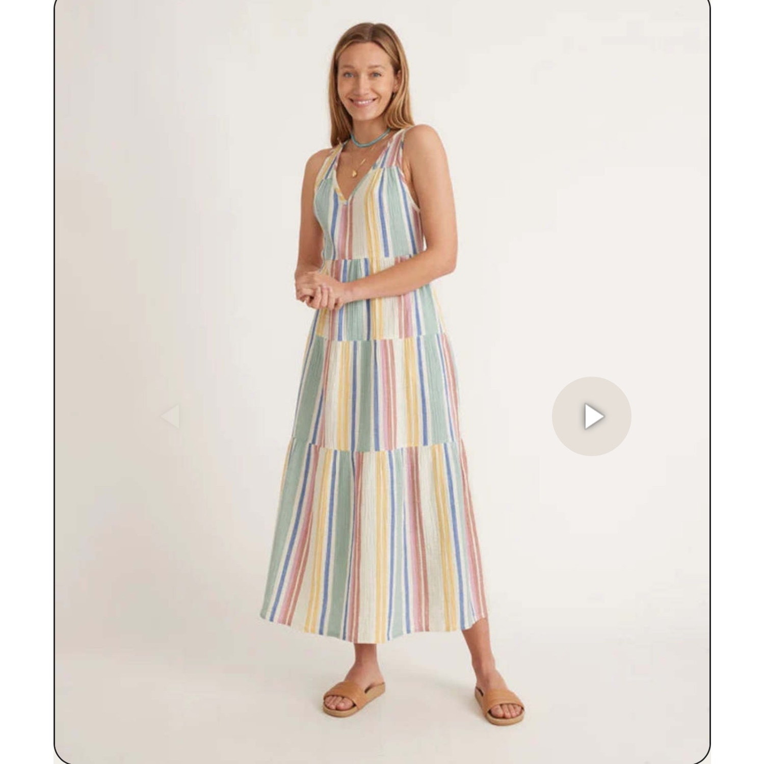 Marine Lawyer Corrine Maxi Dress Multi Striped size XL with pockets