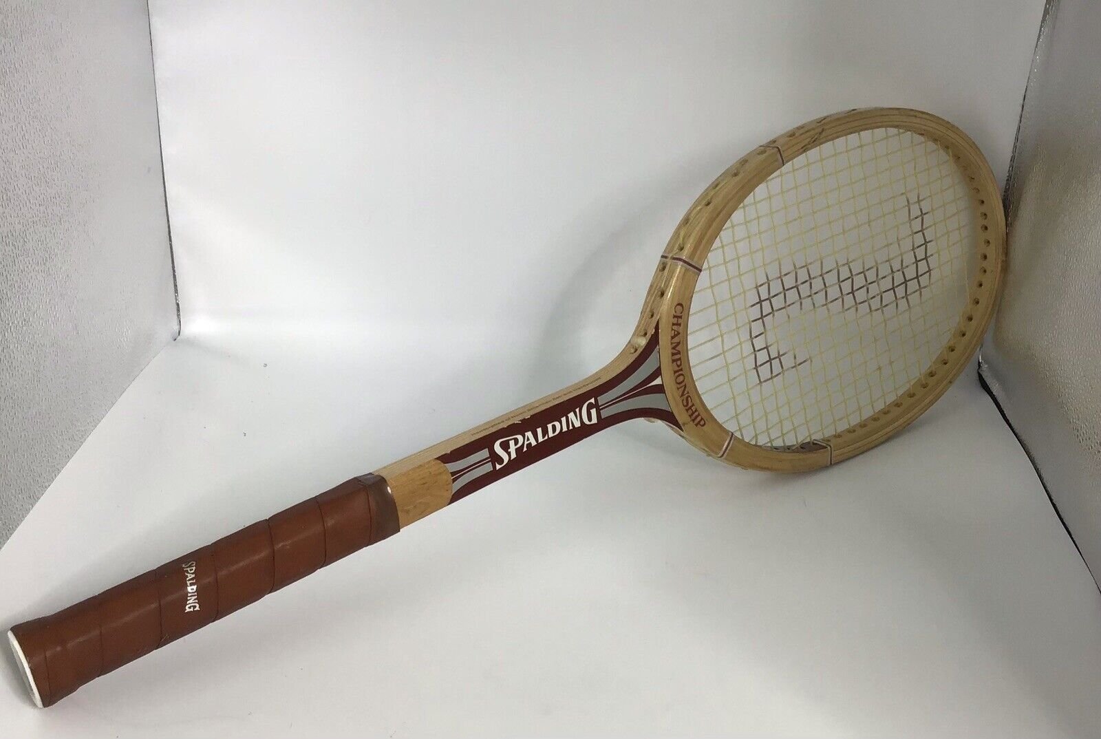 Vintage Spalding Championship Wooden Tennis Raquet Handcrafted Ash Excellent