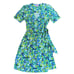 Lilly Pulitzer Kessler Silk Jersey Wrap Dress Blue Green Spotted