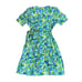 Lilly Pulitzer Kessler Silk Jersey Wrap Dress Blue Green Spotted