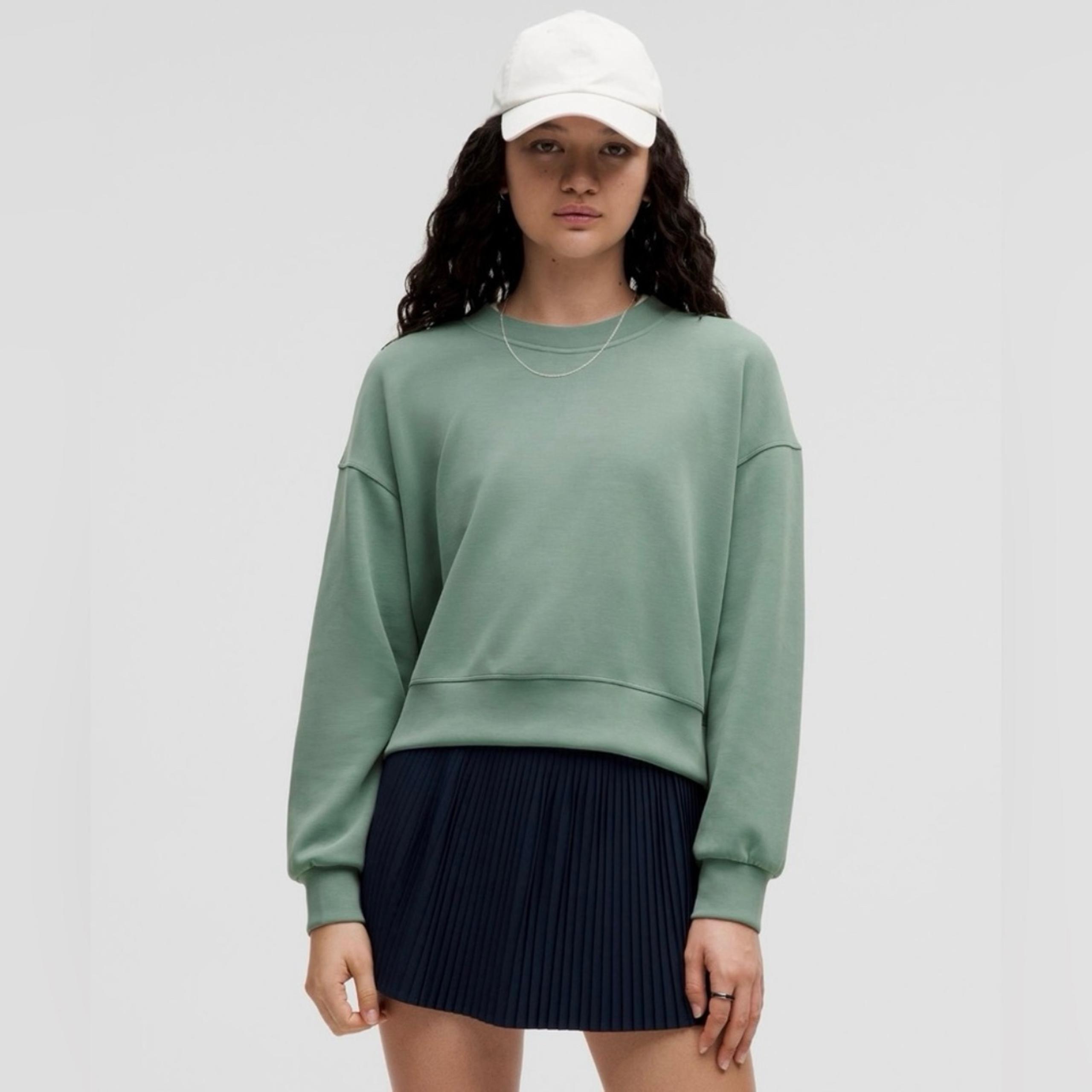 Lululemon Softstreme Perfectly Oversized Cropped Crew Sweatshirt Womens 4 Crater