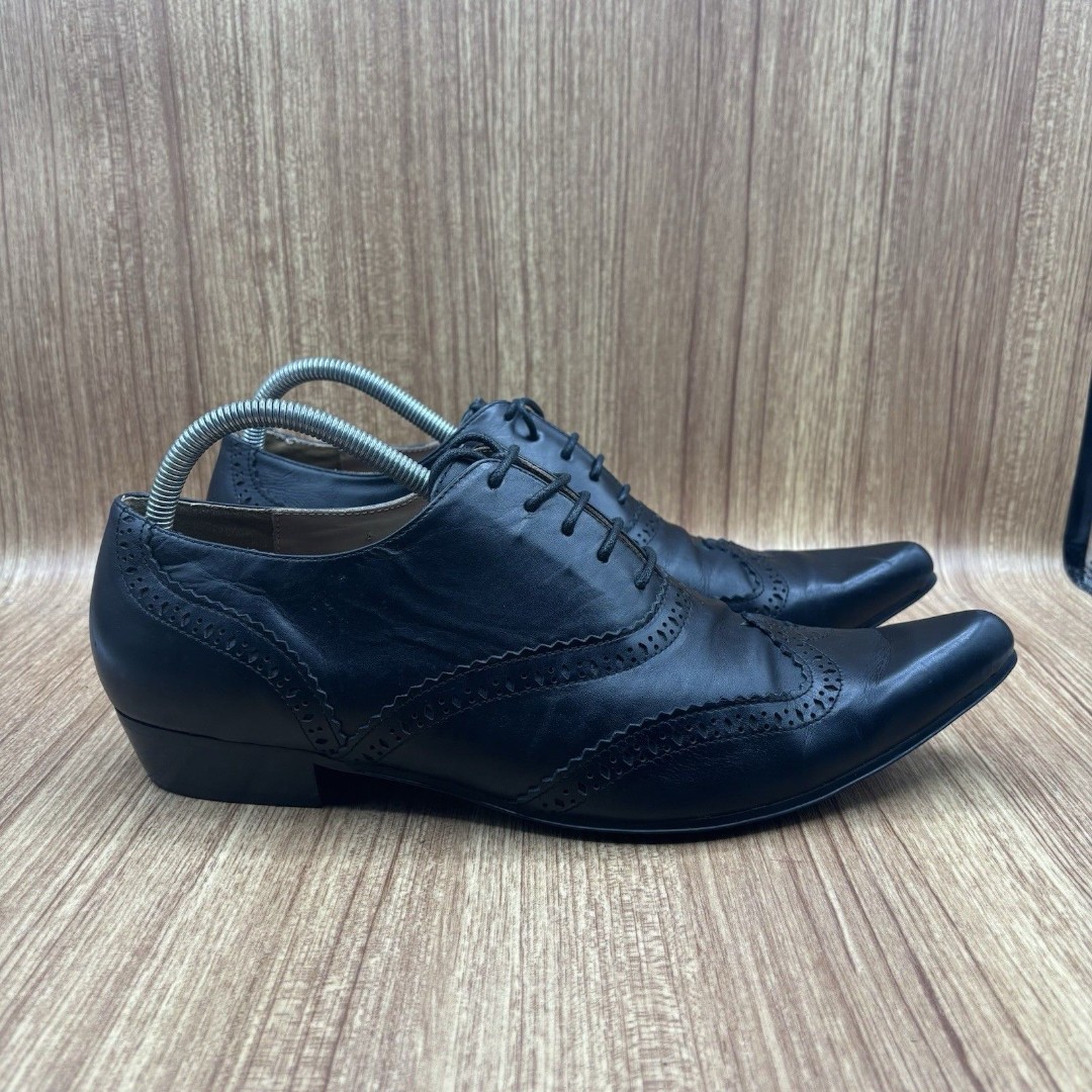 T.U.K Winklepicker Black Wingtip Born And Raised England Men’s Shoes Size 10