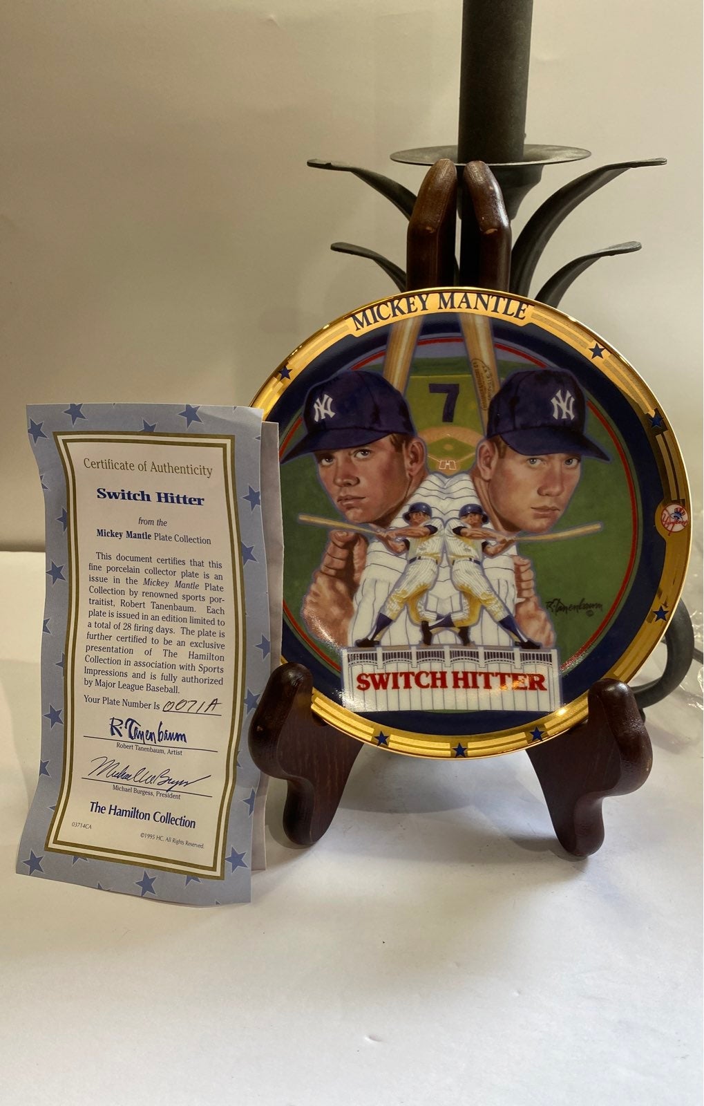 Mickey Mantle The Hamilton Collection Plate