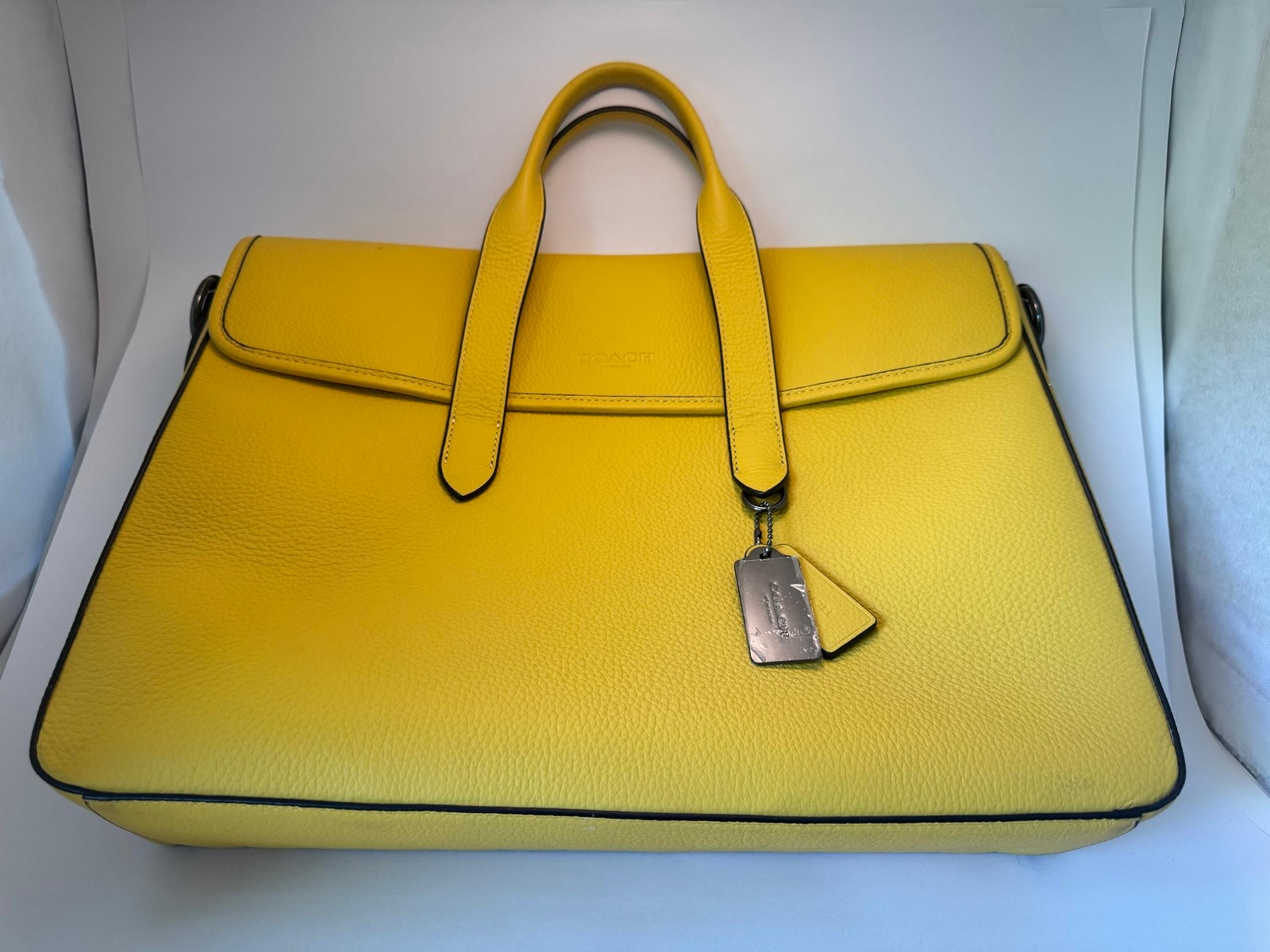 Coach Yellow Leather Briefcase