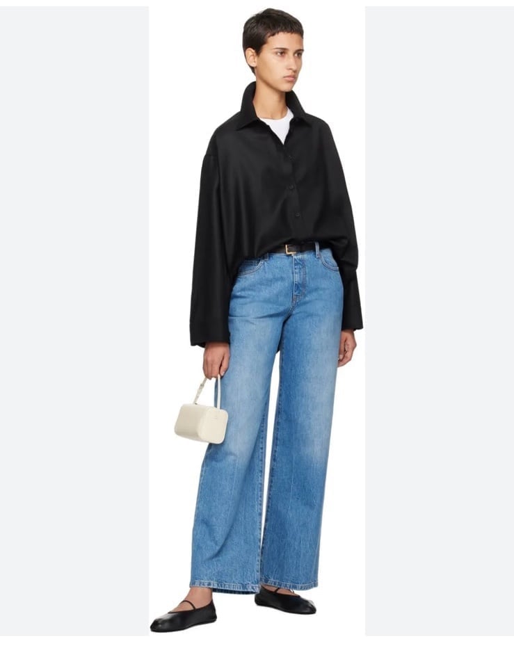 The Row wide leg high rise jeans