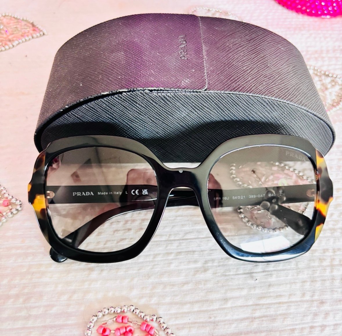 Prada PR 16US Heritage Black/Medium Havana Sunglasses