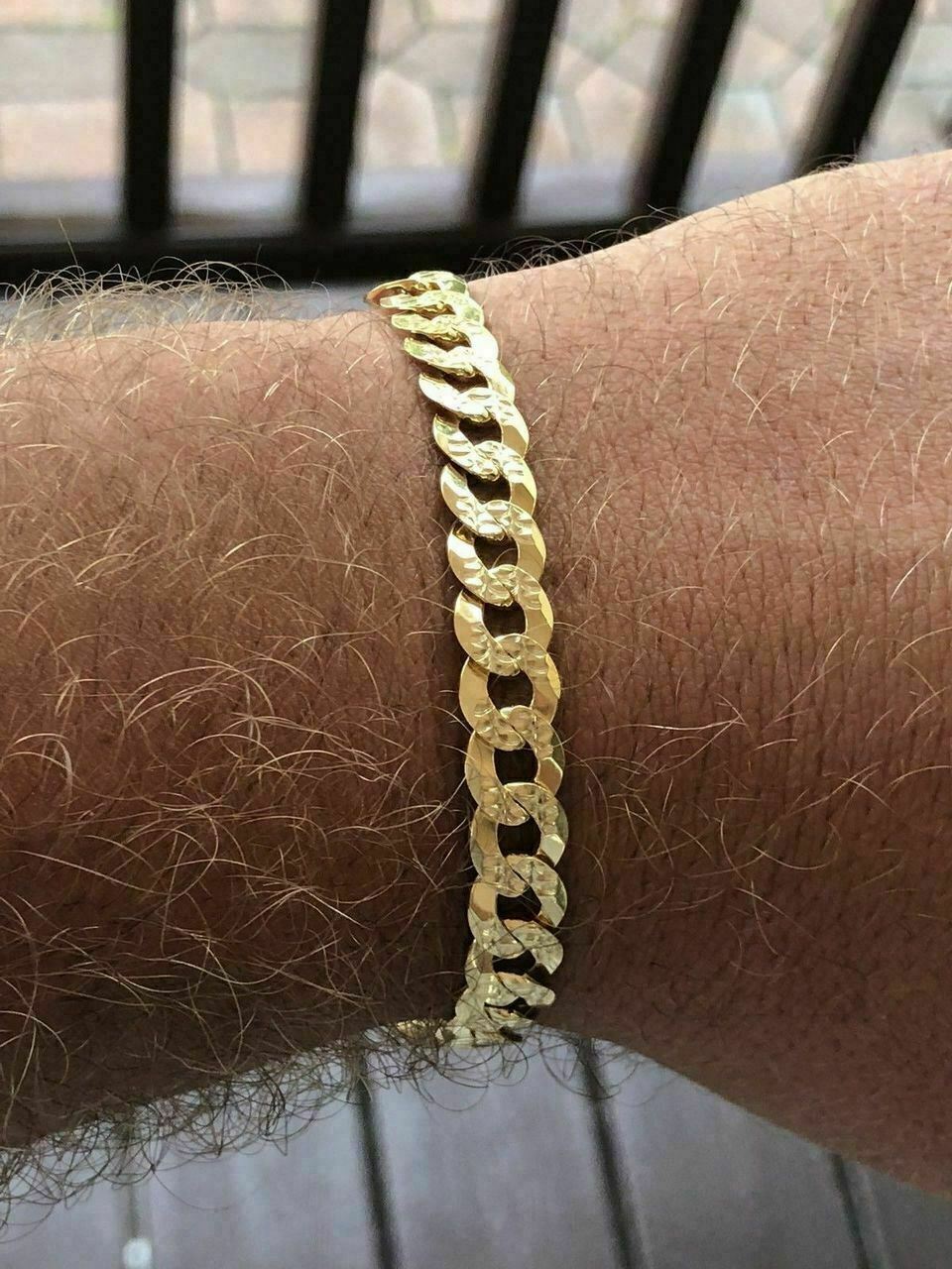 Diamond Cut Gold^Silver Cuban Bracelet 7"