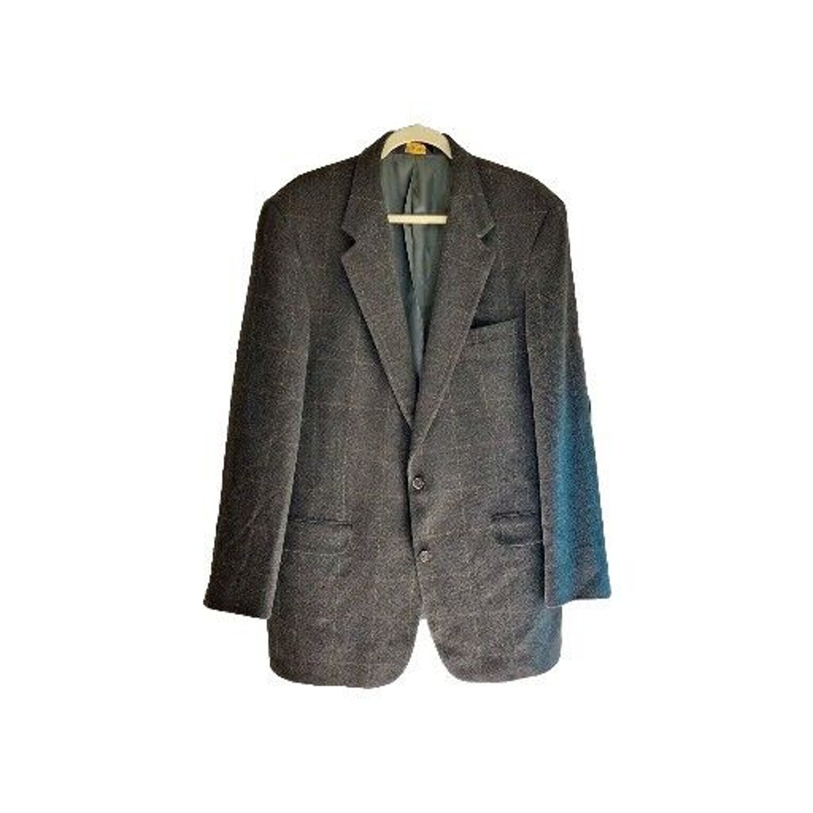 Brooks Brothers Jacket Blazer, Green Tweed, Camel Hair, Size XL 44 Vtg