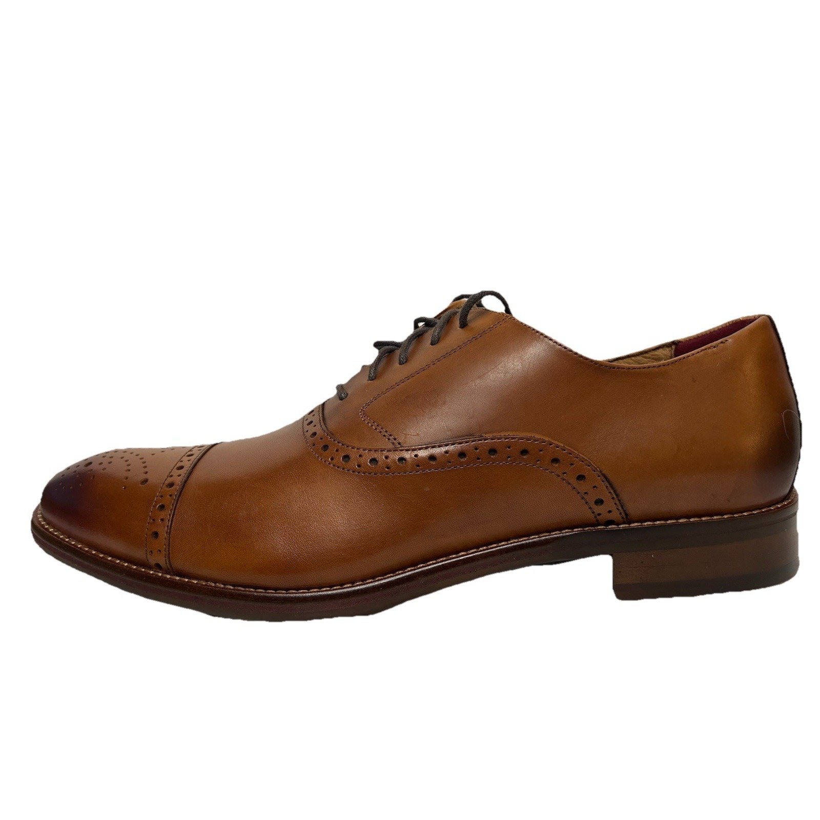 Johnston & Murphy Conard Tan Cap Toe Leather Dress Shoes Mens Size 13 New In Box
