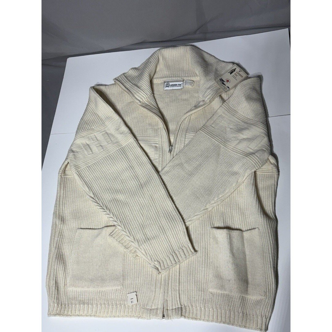 Vintage London Fog Zipper Cardigan Extra Large With Tags On It.