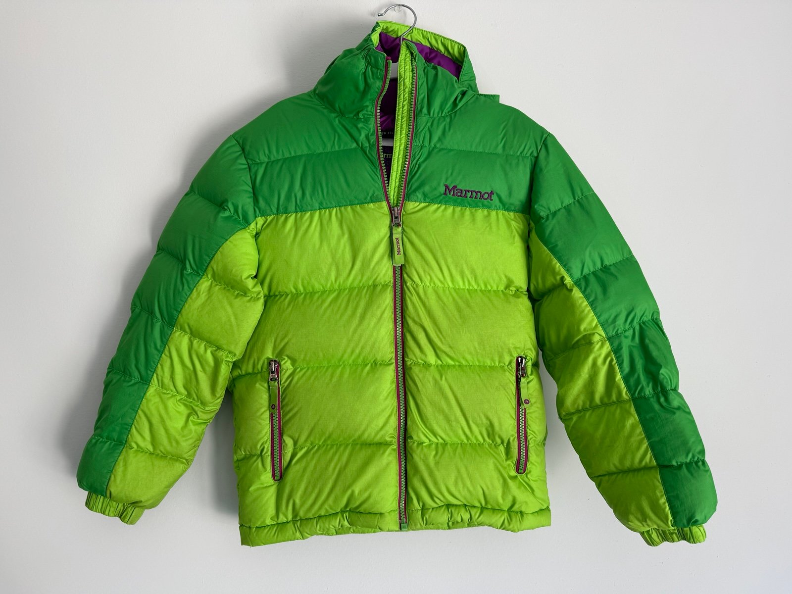 Marmot Girls Green MEDIUM | 700 Fill | Hood | 2 Pockets | Coat Puffer Jacket