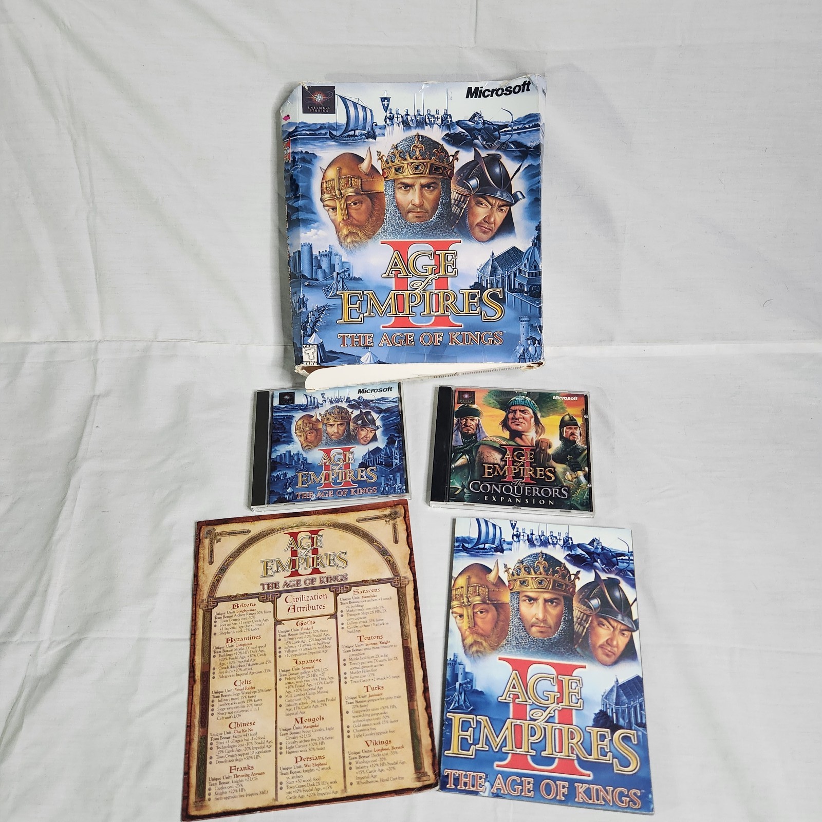 Age of Empires II - W/ Expansion Age of Kings PC 1999 Complete Big Box Version