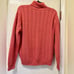 Cable Knit Turtleneck Sweater Cotton Salmon Coral color