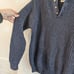 L.L. BEAN Men's Navy Chunky Ribbed Henley Sweater size medium