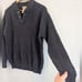 L.L. BEAN Men's Navy Chunky Ribbed Henley Sweater size medium