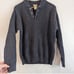 L.L. BEAN Men's Navy Chunky Ribbed Henley Sweater size medium