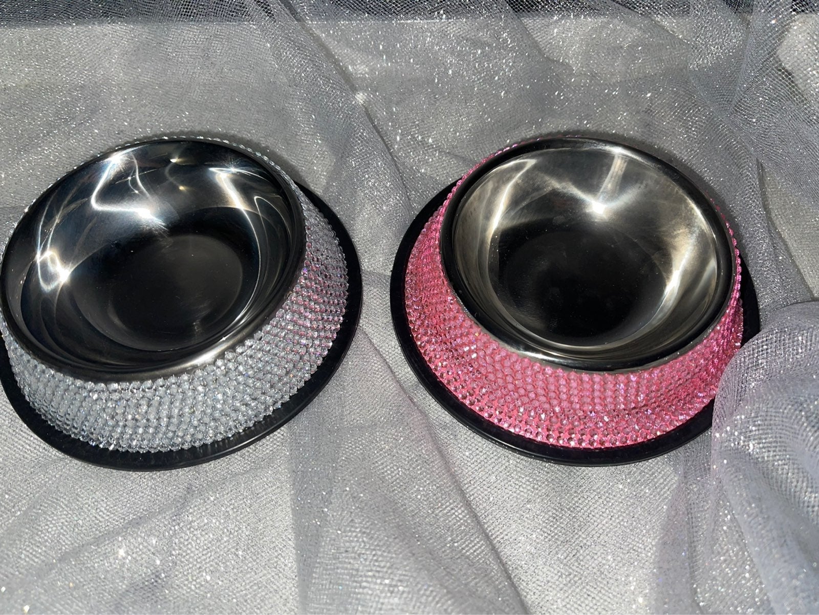 Rhinestone pet bowls