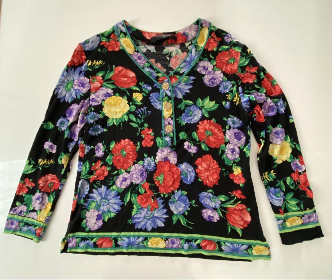 トップス LEONARD Trim floral pattern cut and sew 91ZnIoWZ6DL.jpg