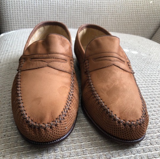 Moreschi Men's Tan Leather Loafers.
