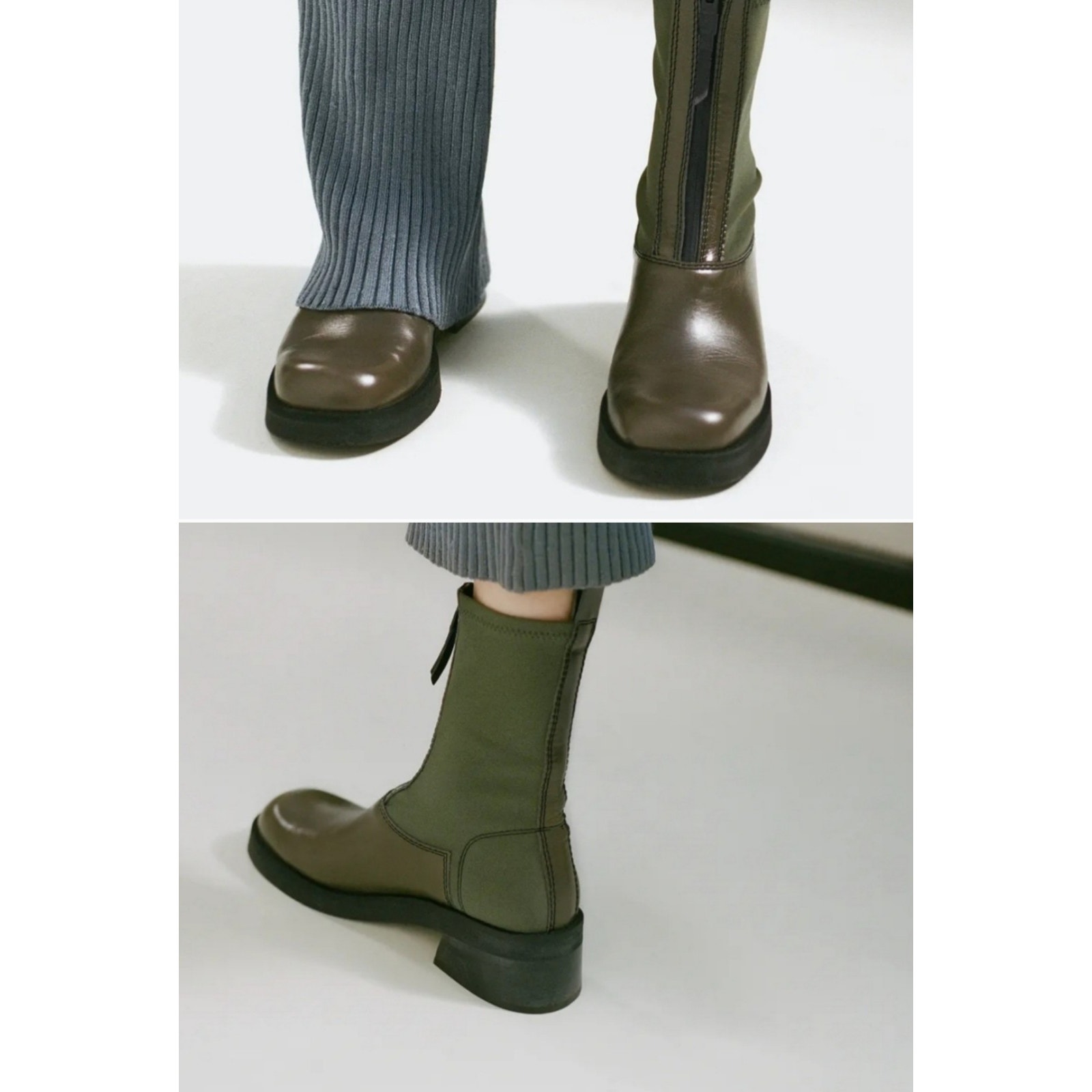 E8 BY MIISTA Doris Khaki Women Boots Size 39 / US 9
