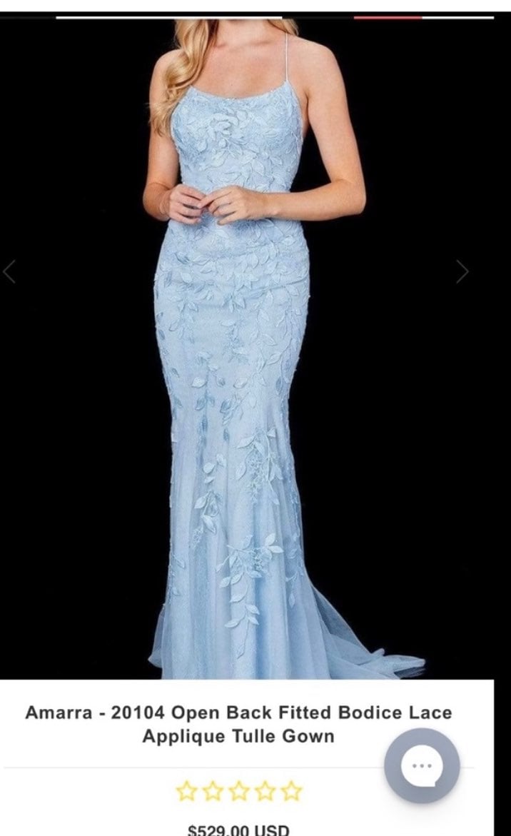 sherri hill / Amarra - 20104 open back fitted bodice lace tulle gown