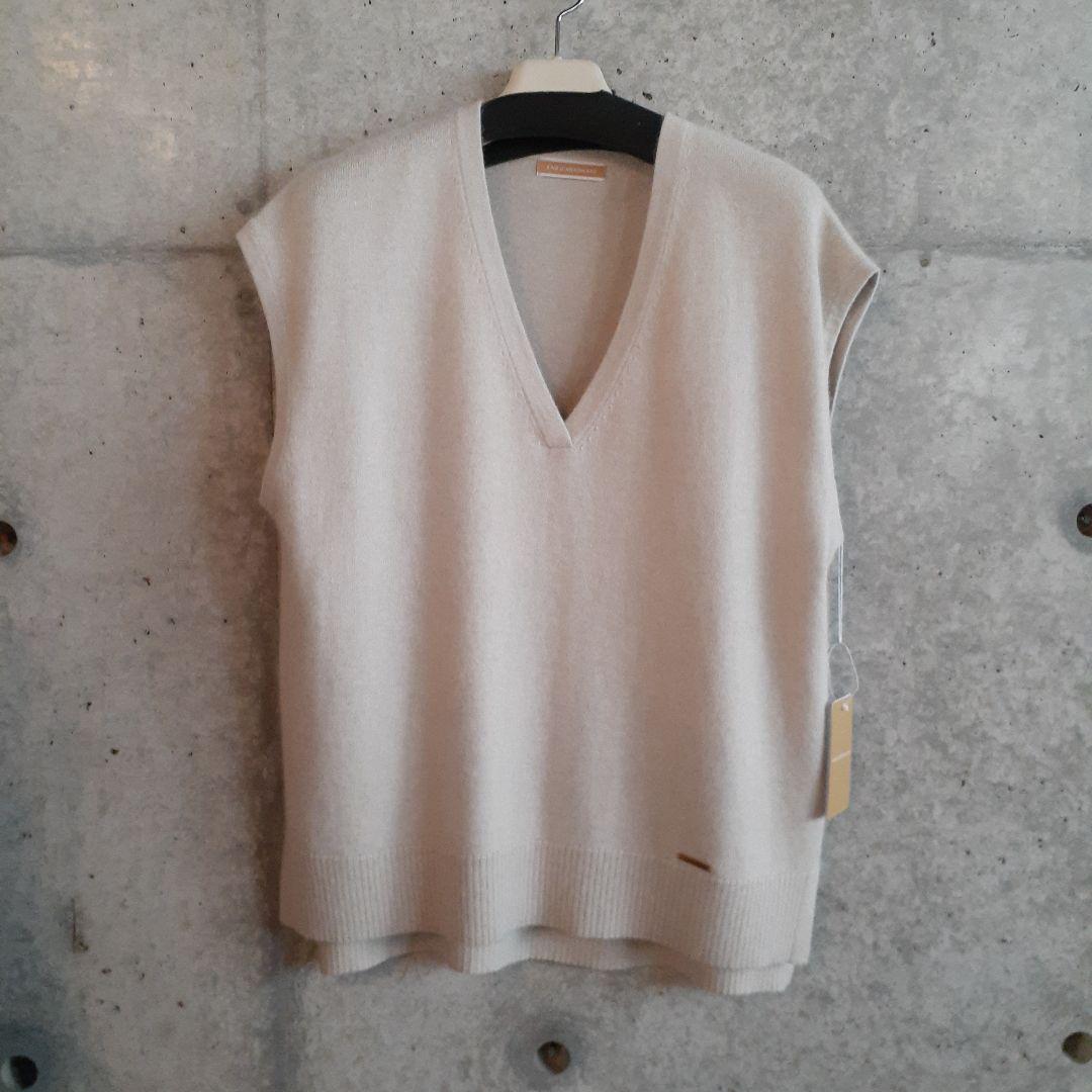 【40% OFF】ENRICODOMAINI Raccoon Blend Knit Vest Beige